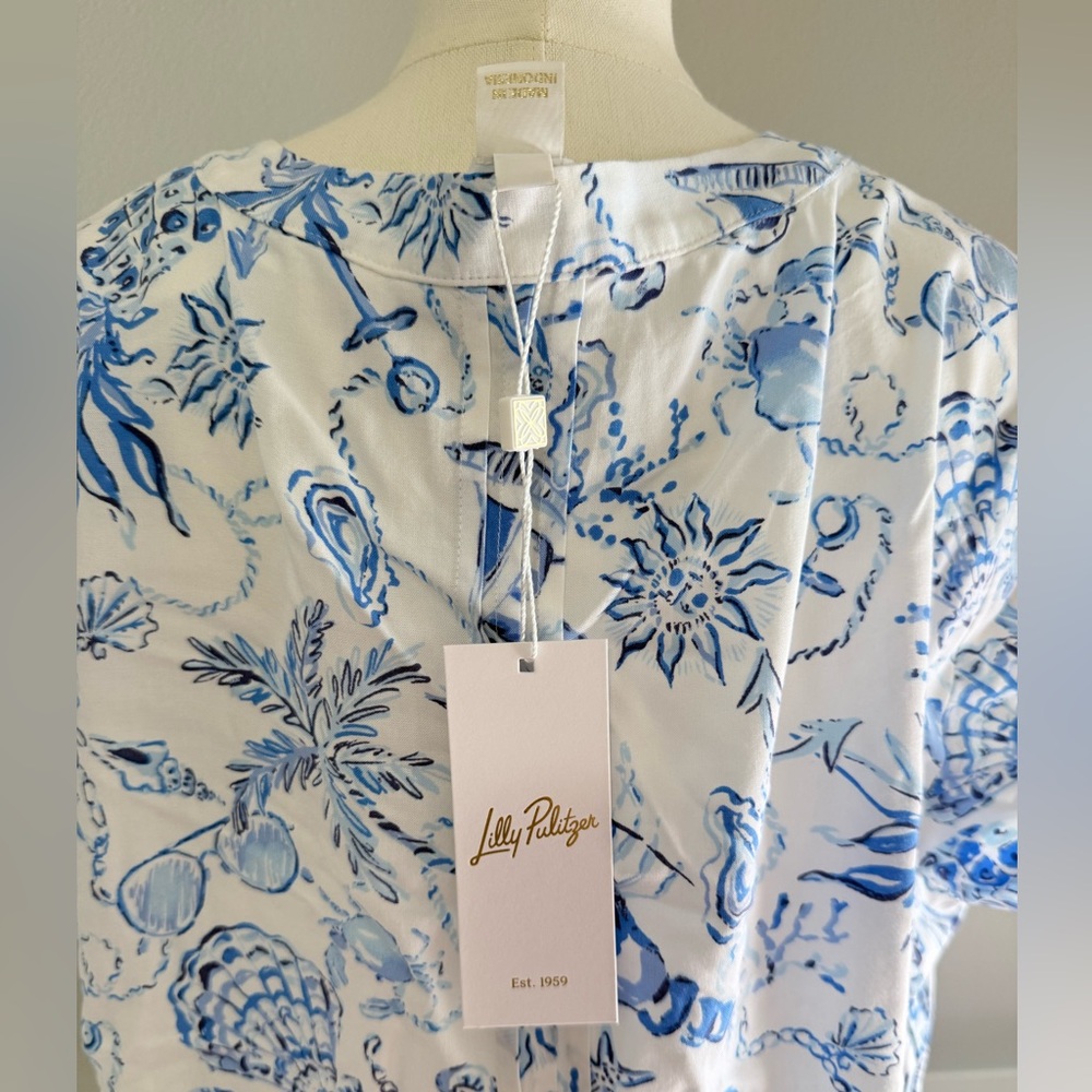 Lilly Pulitzer Blue and White Sea-Inspired Tunic Dress - Picture 4 of 5